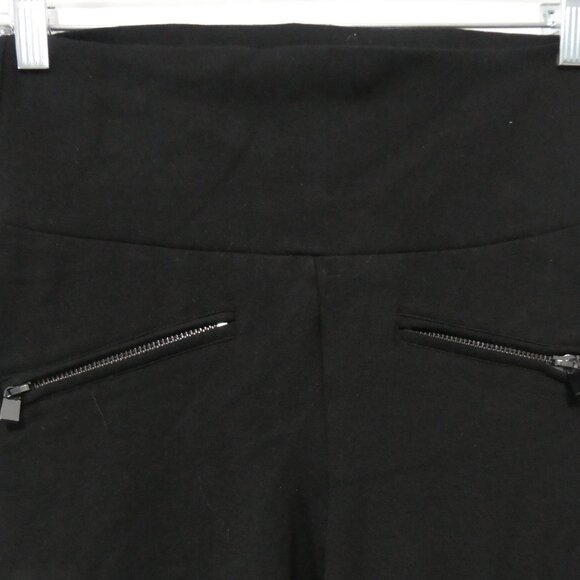 THYME | small | Black Maternity Leggings With Quilted Leg Bottoms - Picture 4 of 16